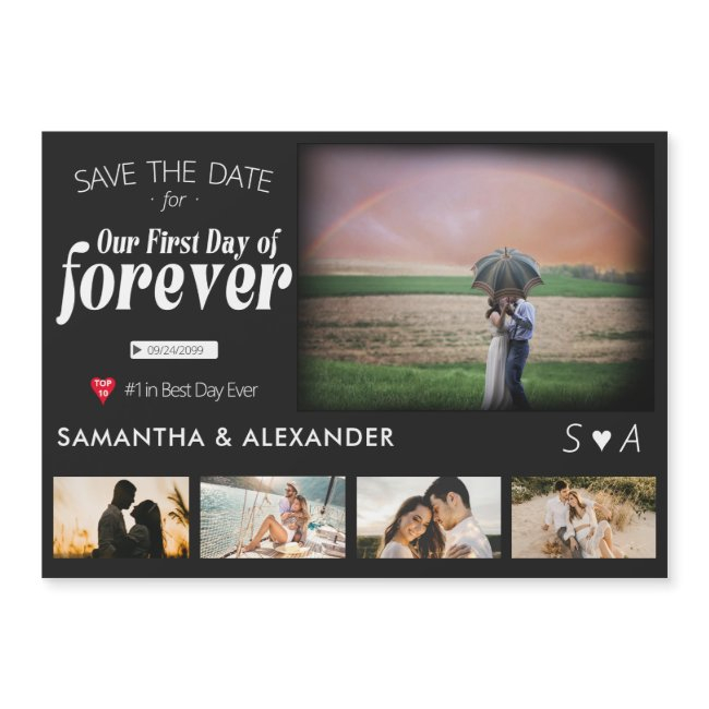 Forever Movie Poster 5 Photo Wedding Save The Date Magnetic Invitation