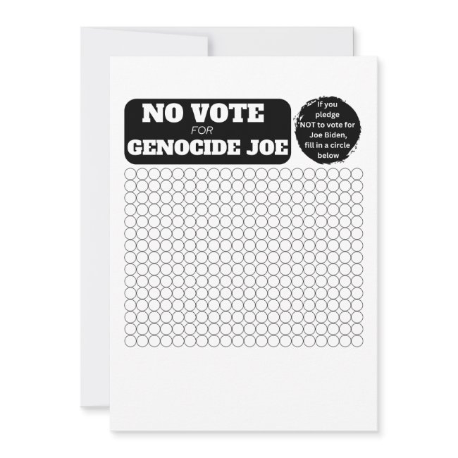 Free Palestine - No Vote For Genocide Joe - Pledge Invitation