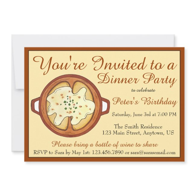 French Onion Soup Food Dinner Party Supper Club Invitation