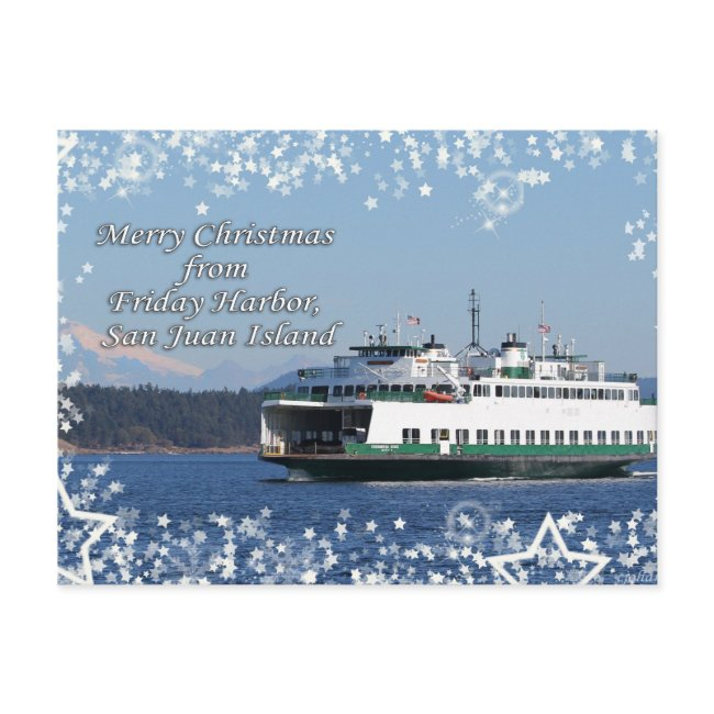 Friday Harbor Ferry Christmas Happy Holidays Holiday Postinvitations
