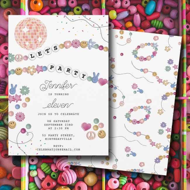 Friendship Bracelet Girl Jewelry Birthday Party Invitation