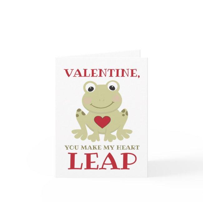 Frog You Make My Heart Leap Valentine Holiday Invitations