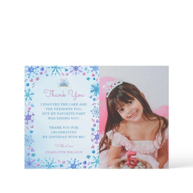 Frozen Fairy Tale Ice Princess Crown Birthday Thank You Invitations