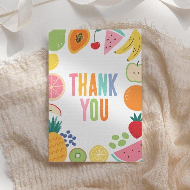 Fruit Birthday Party Thank You Invitations