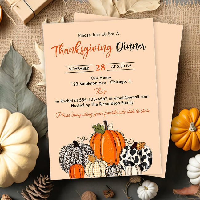 Fumpkin Thankgiving Dinner Party Invitation