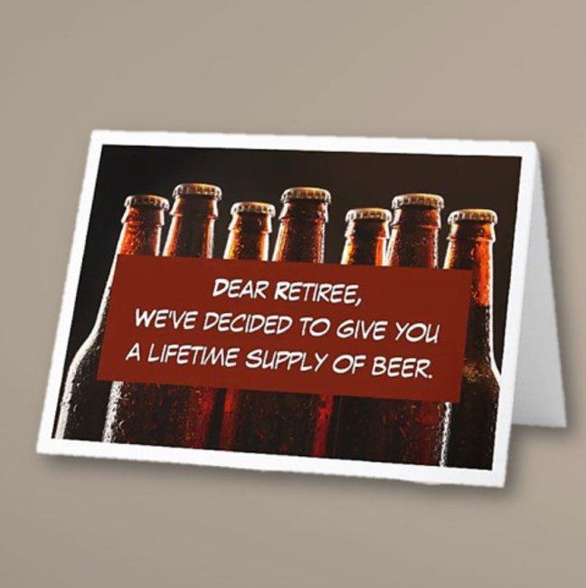 Fun, Beer-lovers Retirement Folded Invitations