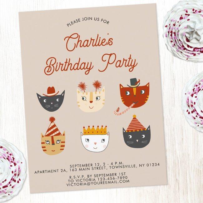 Fun Cat Personalized Birthday Party Invitation Postinvitations