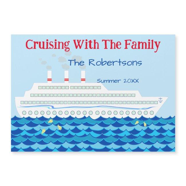 Fun Personalized Cruise Ship Theme Door Marker Magnetic Invitation