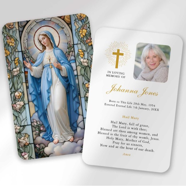 Funeral Loss Hail Mary Prayer Sympathy Invitations