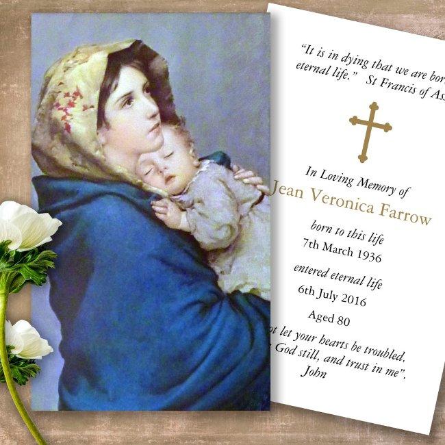 Funeral Loss Madonnina Prayer Sympathy Invitations