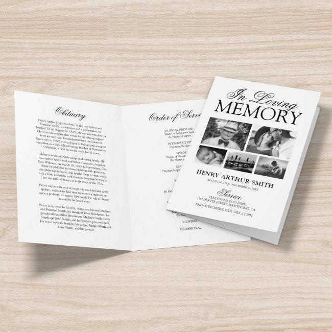 Funeral Obituary Order Of Service 5 Photo Program