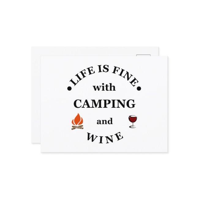 Funnt Camping And Wine Sayings Holiday Postinvitations