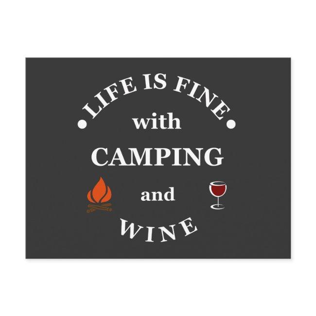 Funnt Camping And Wine Sayings Postinvitations