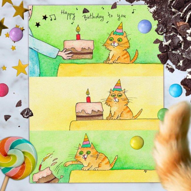 Funny Cat Birthday Postinvitations