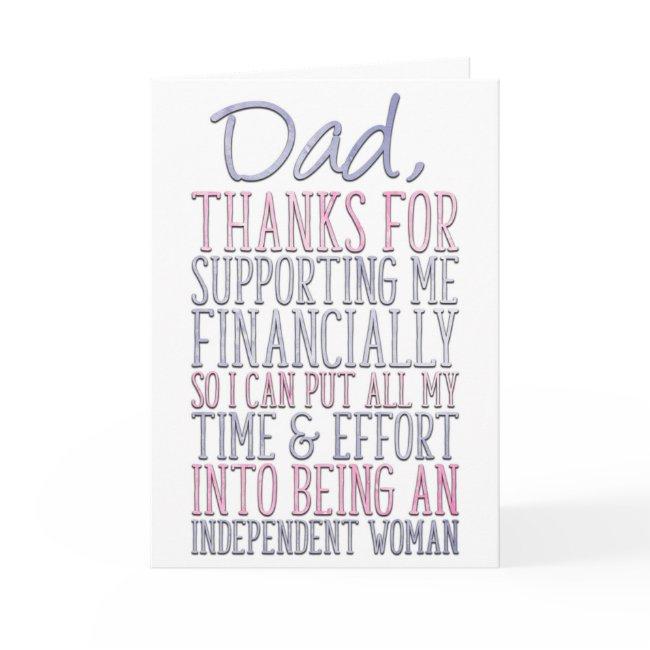 Funny Father's Day From Daughter, Financial Burden Invitations