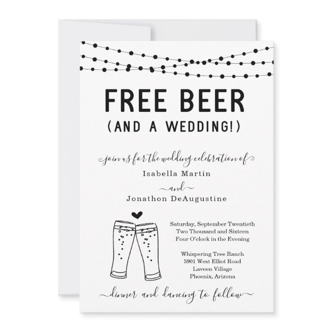Funny Free Beer And A Wedding Invitation