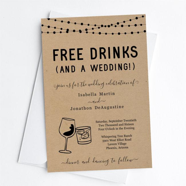 Funny Free Drinks And A Wedding Invitation
