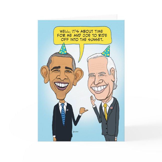 Funny Obama And Biden Farewell Birthday Invitations
