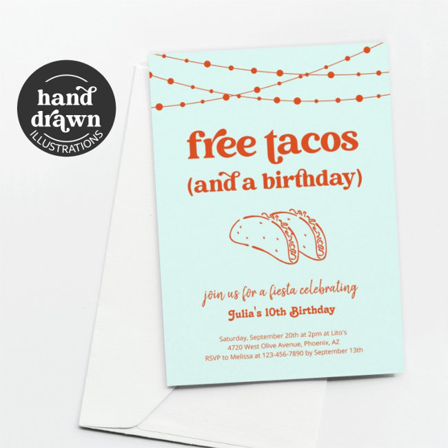 Funny Taco Birthday Party Invitation Invitation
