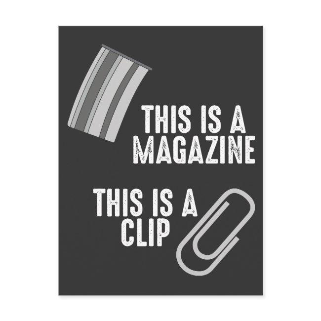 Funny Weapon Humor Rifle Pun Magazine Clip Postinvitations