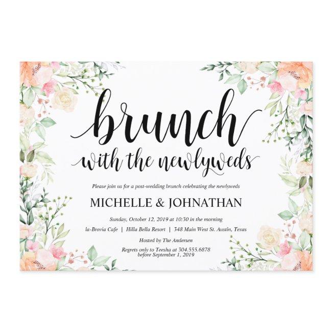 Garden Elegance Floral Post Wedding Brunch Invites