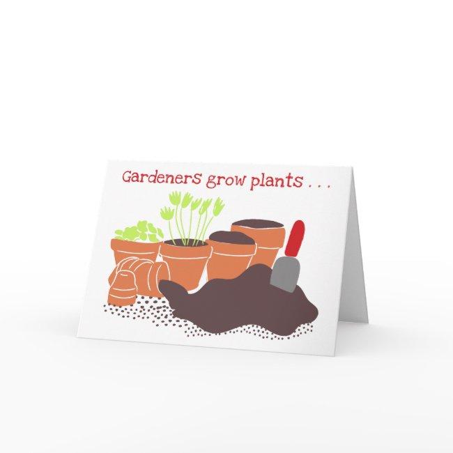 Gardeners Cusom Message Flower Pots Birthday Invitations