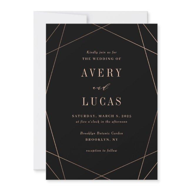 Geo Frame Editable Color Wedding Invitation Geo