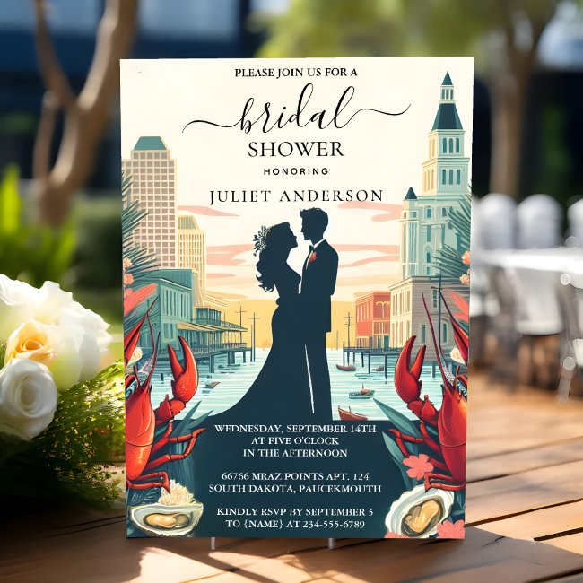 Get Beach Ocean Summer New Orleans Bridal Shower Invitation