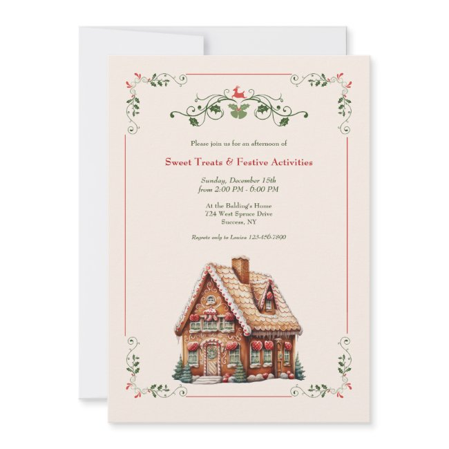 Gingerbread House Invitation