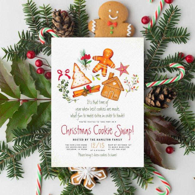 Gingerbread Red Plaid Christmas Cookie Swap Budget