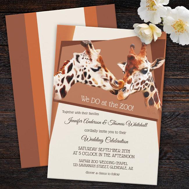 Giraffes Safari Zoo Wedding Invitation