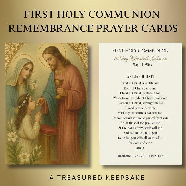 Girl Communion Catholic Remembrance Holy Invitations
