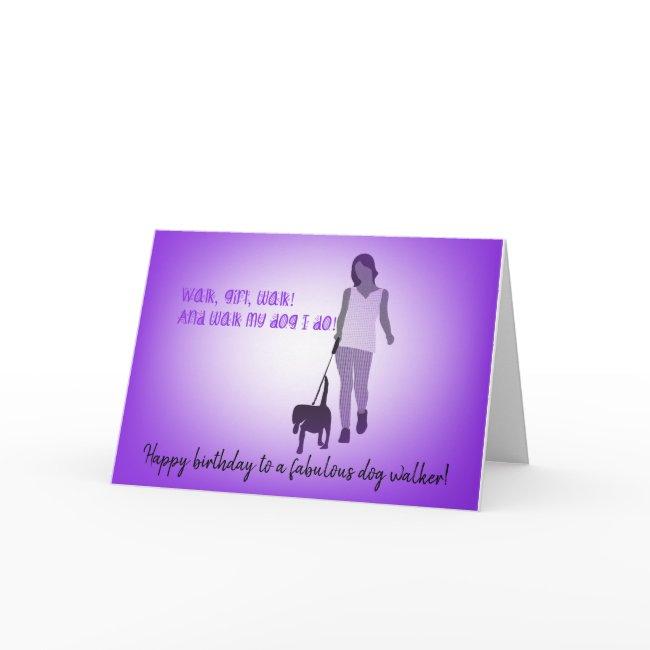 Girl Dog Walker Birthday Invitations