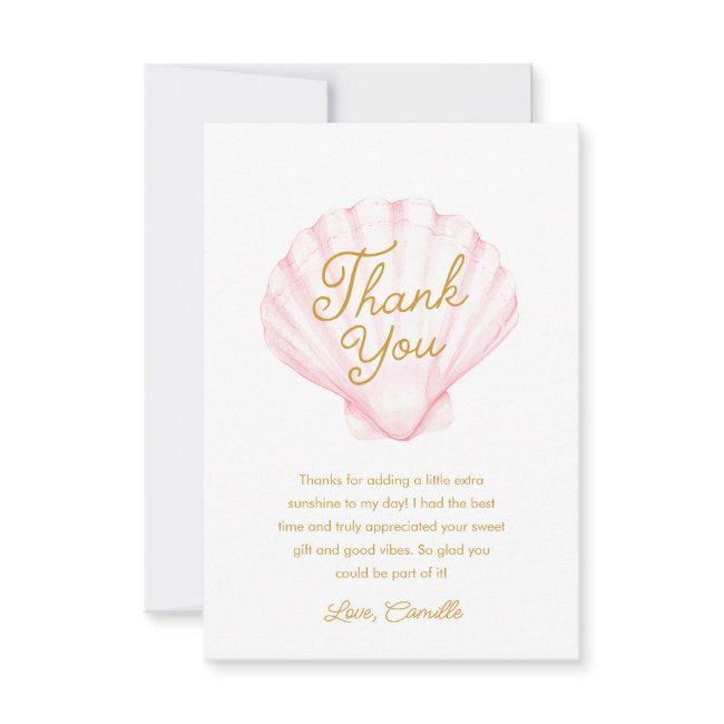 Girl Summer Beach Baby Shower Thank You Invitations