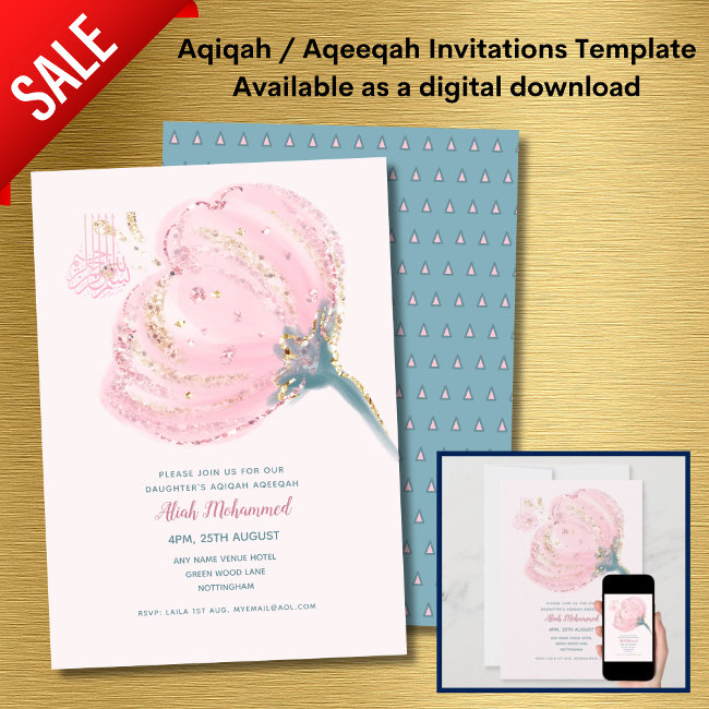 Girls Aqiqa Invitation