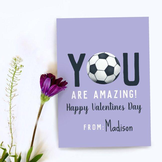 Girls Classroom Soccer Valentines Invitations