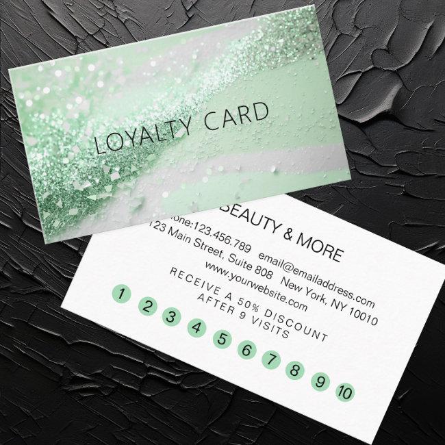 Glitter Loyalty 10 Nails Lashes Beauty Business Invitations