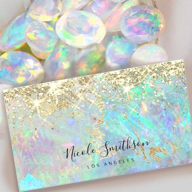 Glitter Opal Background Business Invitations