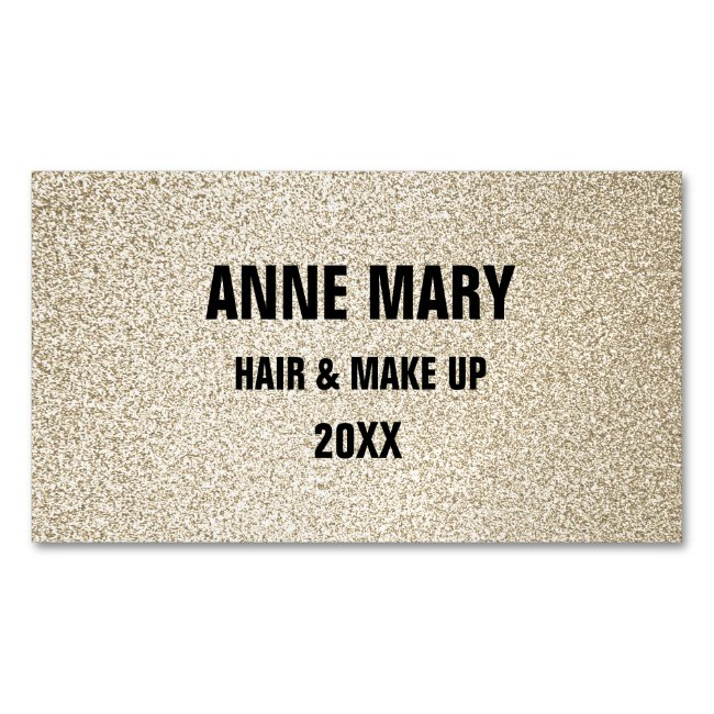 Glittery Gold Black Hair Make Up Modern Spa 2023 Business Invitations Magnet