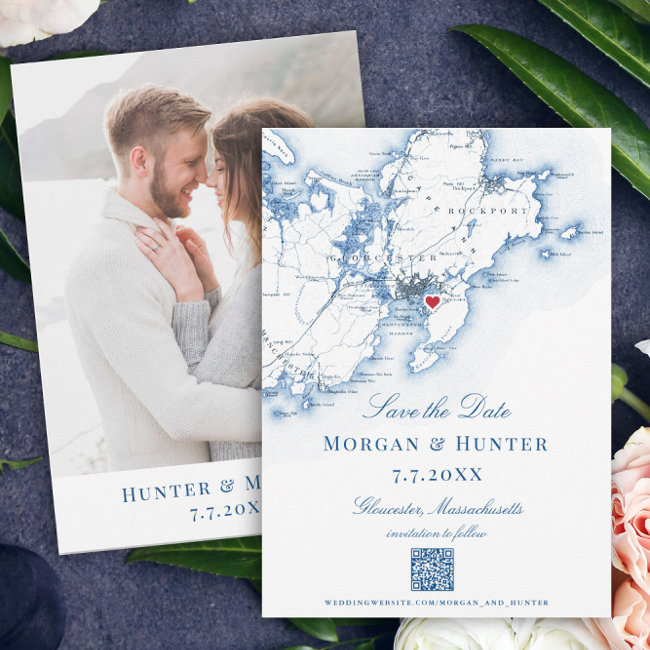 Gloucester Cape Ann Save The Date Elegant Qr Code