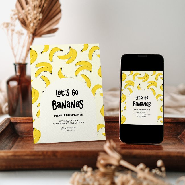Go Bananas Birthday Party Invitation