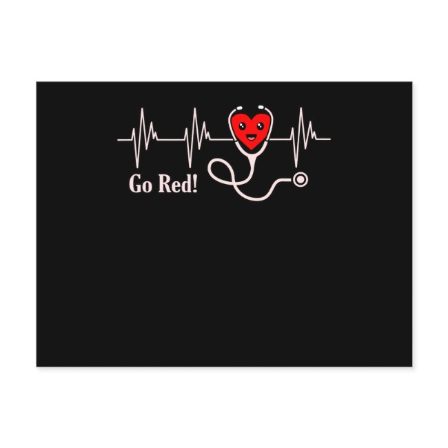 Go Red Heartbeat Heart Disease Awareness Survivor Postinvitations