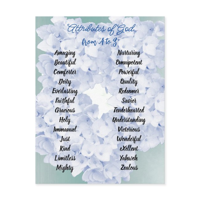 God's Attributes From A To Z Floral Enclosure Invitations