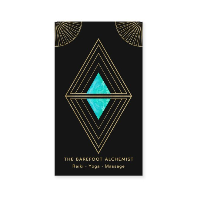 *~* Gold Black Triangles Alchemy Sacred Geometry Business Invitations
