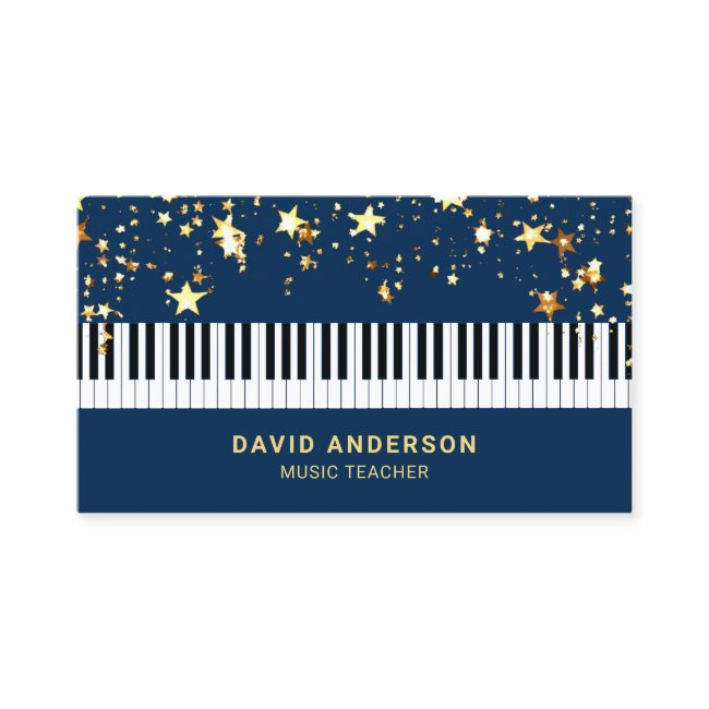 Gold Confetti Piano Keyboard Musician Pianist Business Invitations