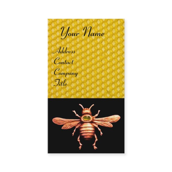 Gold Honey Bee / Beekeeper Beekeeping Monogram Business Invitations