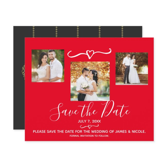 Gold Ornaments Holiday Photo Wedding Save The Date