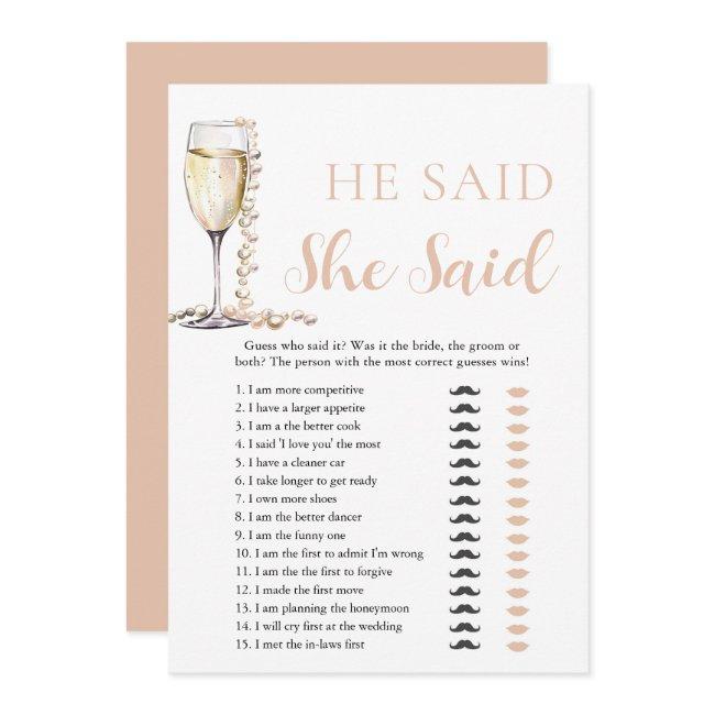Gold Pearls And Prosecco He Said, She Said Game Invitation