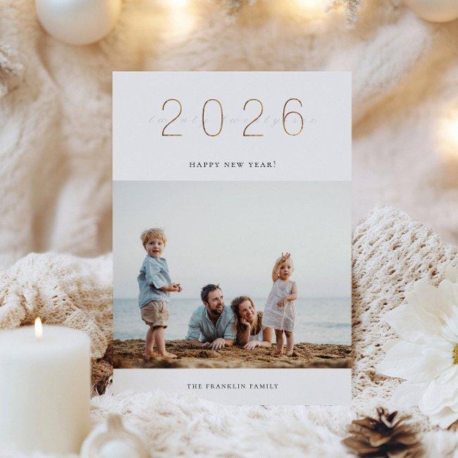 Golden 2026 New Year's Photo Invitations