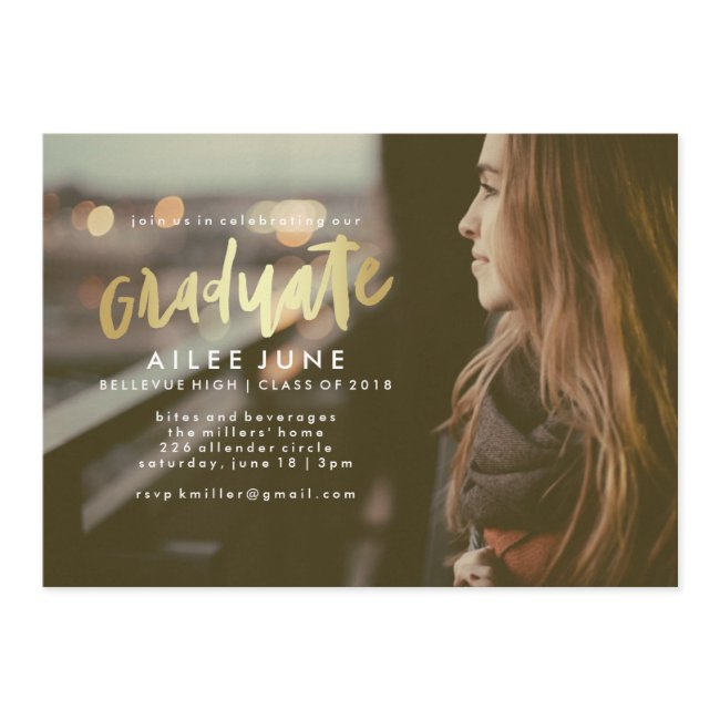Golden Graduate | Graduation Invitation Invitations